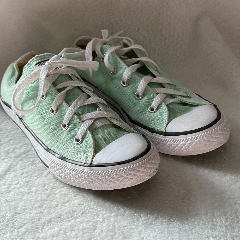 Converse Kids' Light Green Sneakers Size 3 Youth All Star Lace Up 336565F
